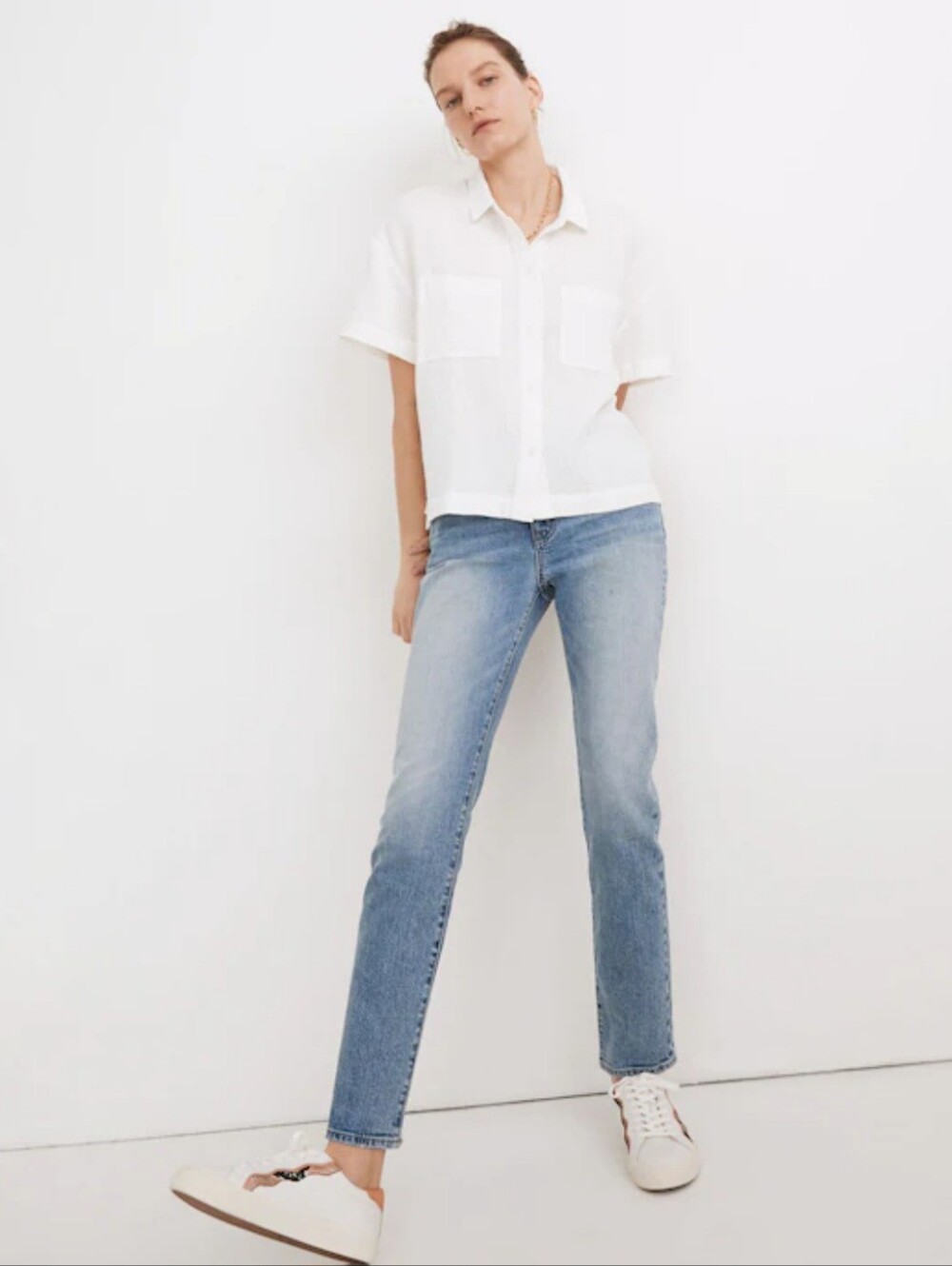 Madewell Lightspun Beachside Shirt, Medium